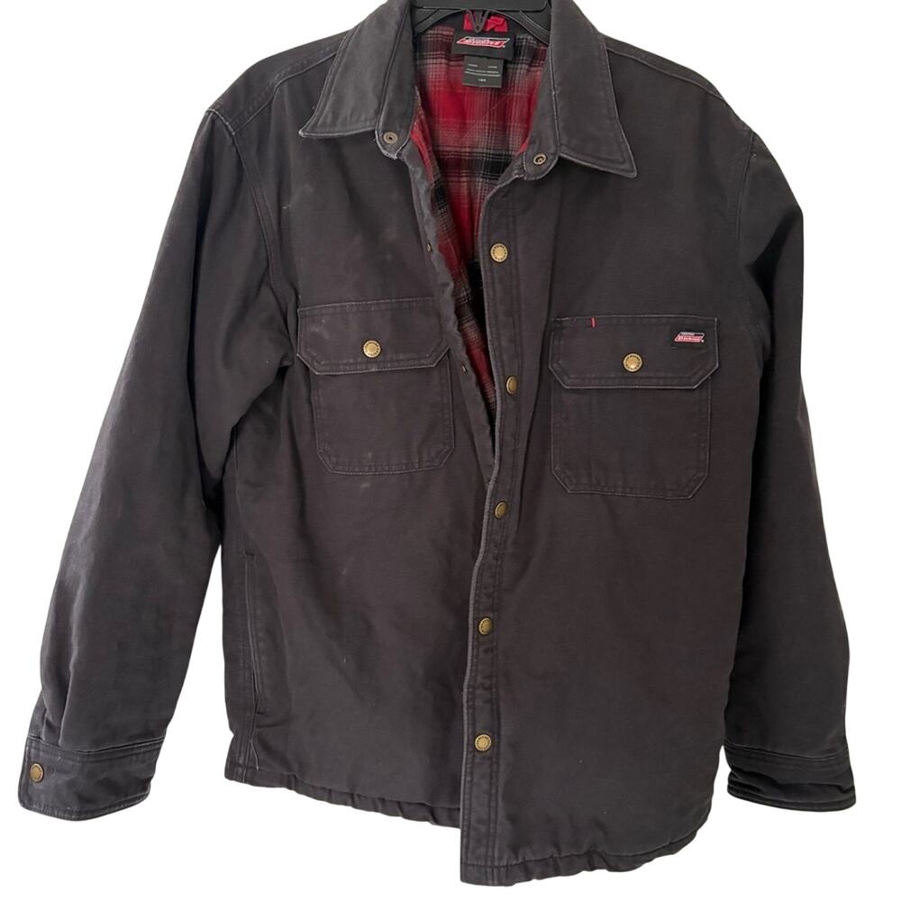 Dickies Men's Flannel Lined Canvas Shirt Jacket size L